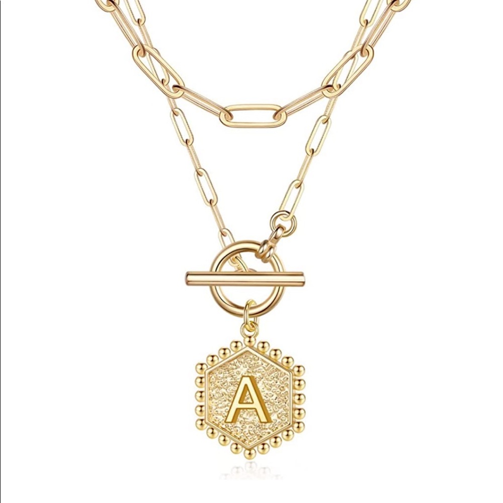 Toggle Clasp Letter Necklace